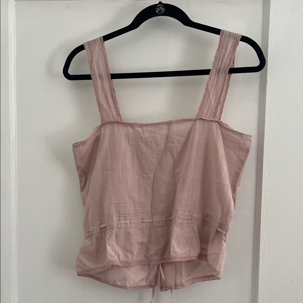 THE GREAT. Blush Pink Sleeveless Blouse - Picture 3 of 6